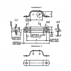 Скоба двухместная для крепления трубопроводов стальная хромированная исп. 2 25Х1МФ 4 мм ГОСТ 24134-80